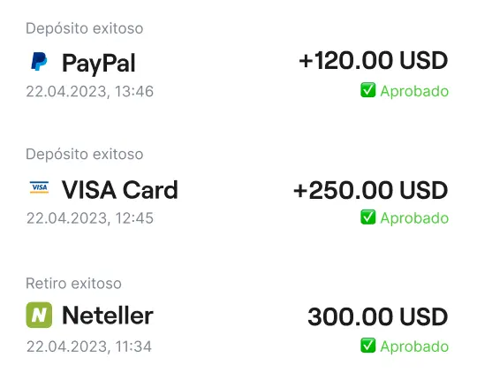 Retiros и depósitos rápidos